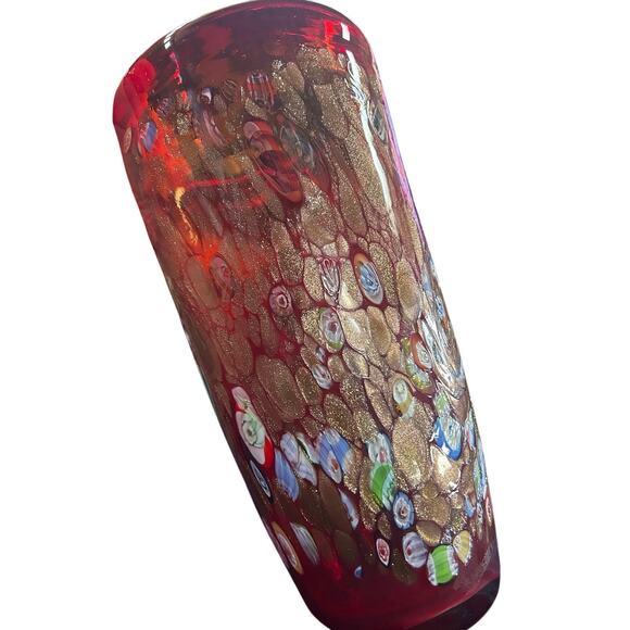 Superb MCM Giulio Radi A.V.E.M Millefiori Red Glass Vase c1950s - Picture 9 of 9